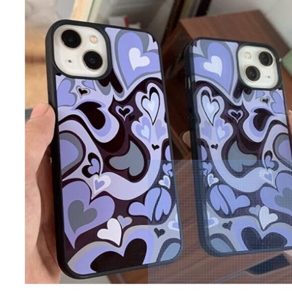 Cute Phone Cases Purple Love Heart Cute Phone Case Slim Soft & Protective